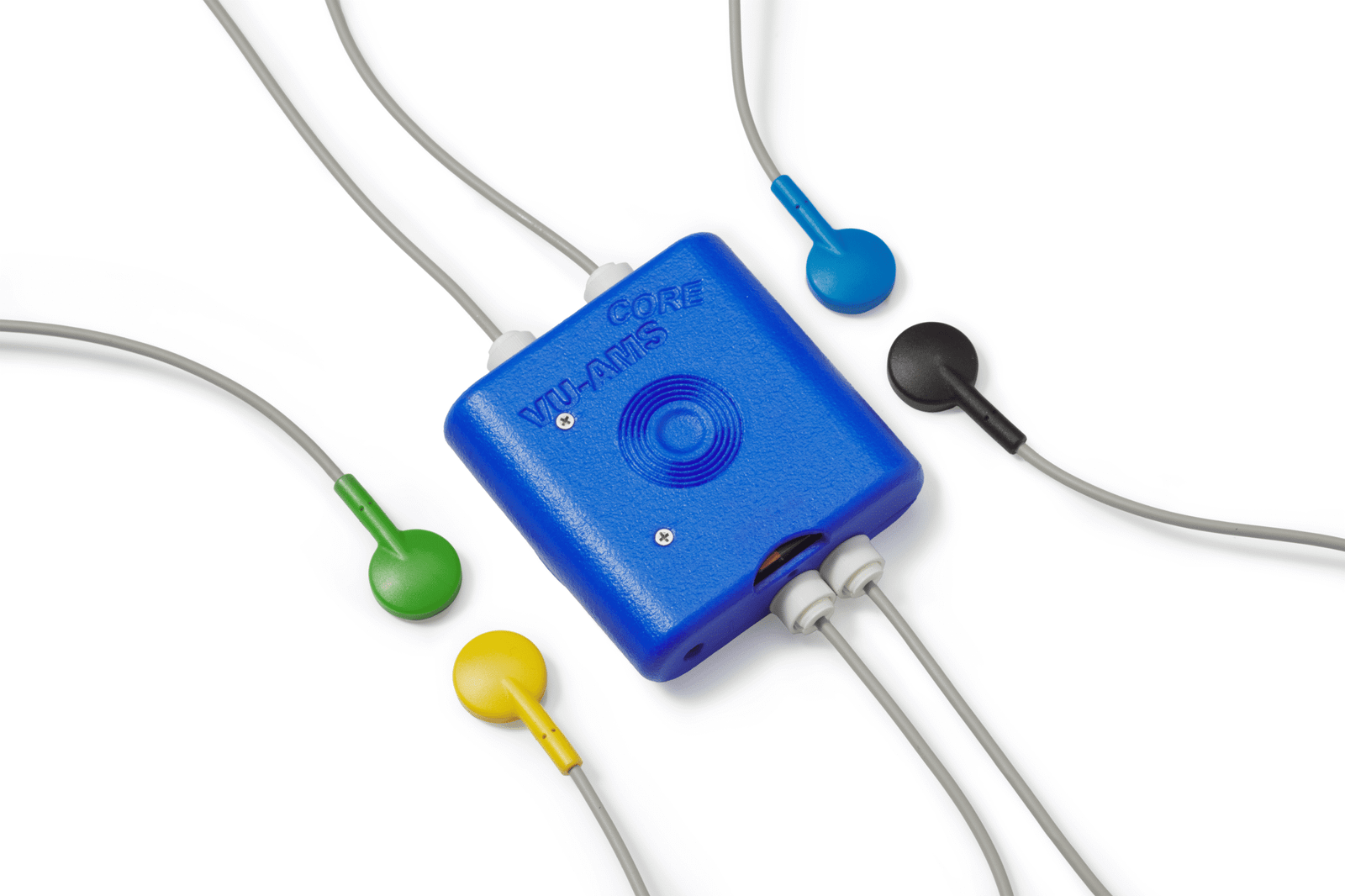 Current VU-AMS Core recorder with its colour-coded leads